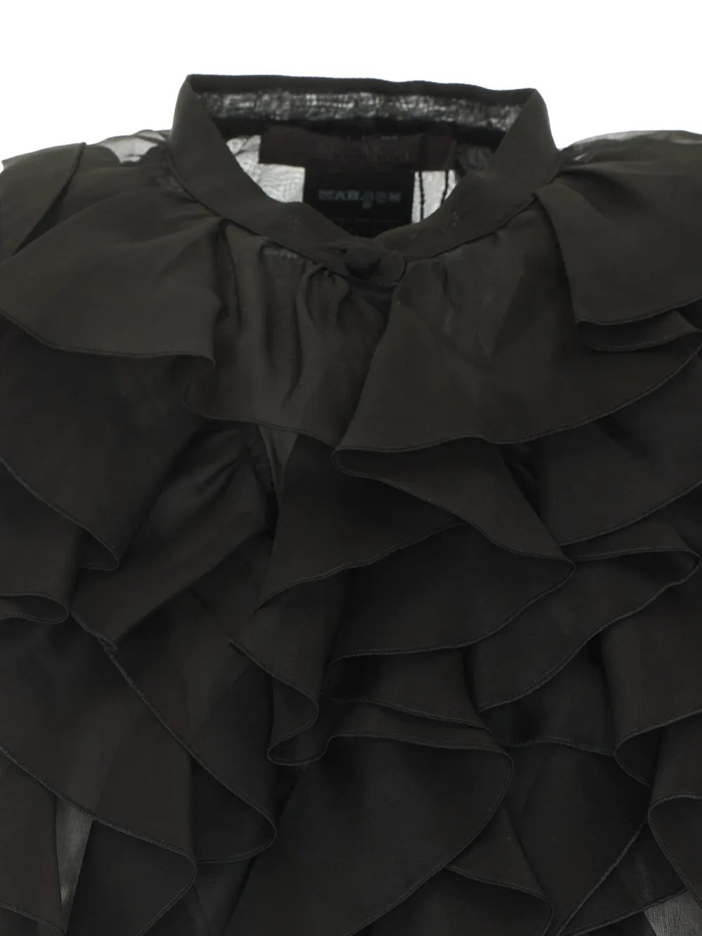 Max Mara ruffled silk shirt Zwart