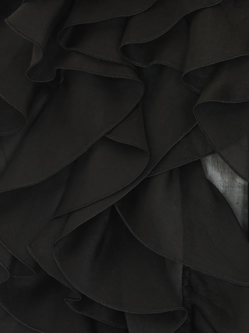 Max Mara ruffled silk shirt Zwart