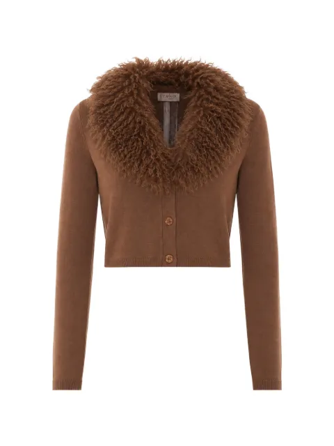 TWINSET faux-fur collar cardigan