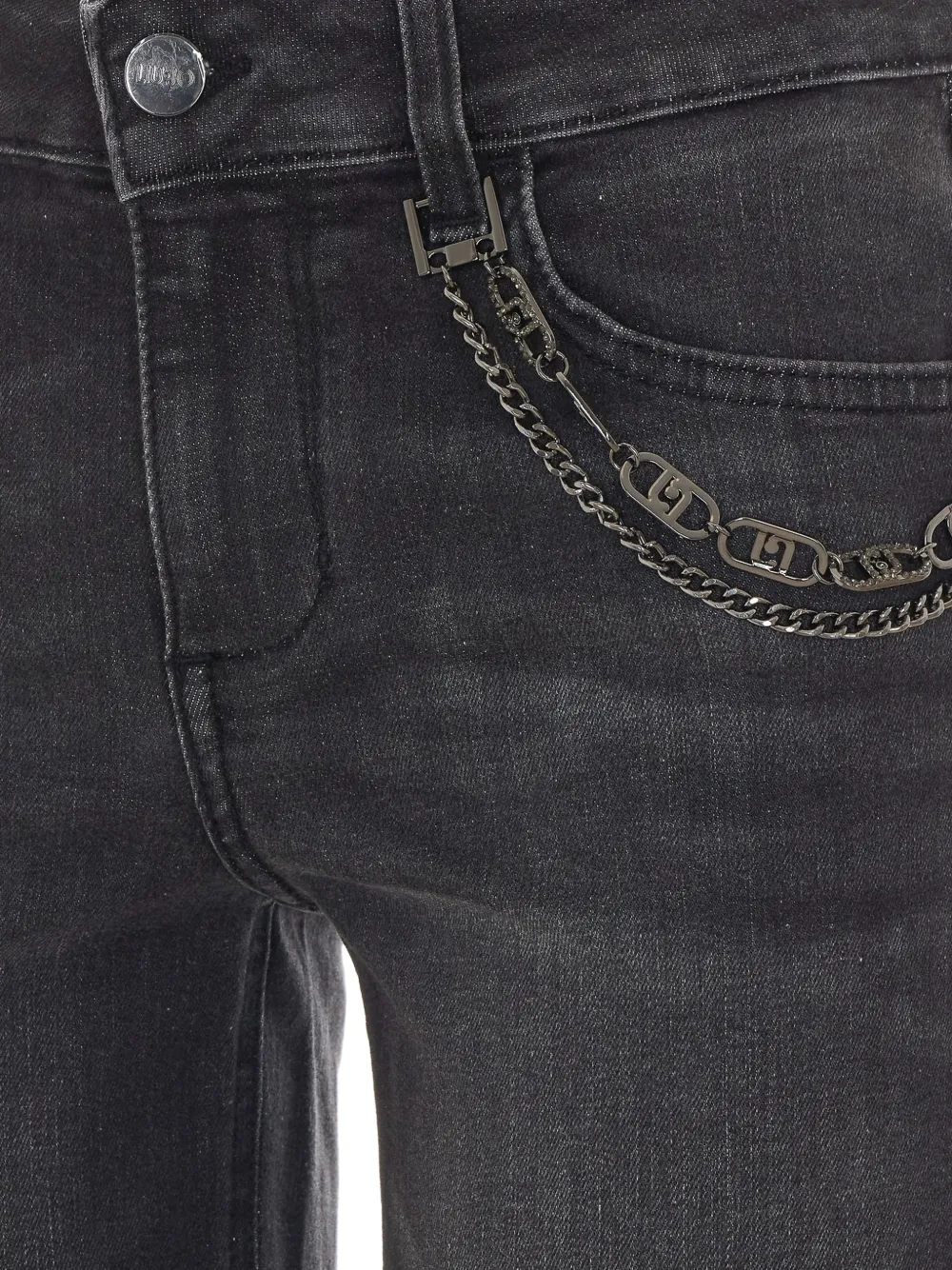 LIU JO Monroe jeans met ketting en logo Zwart