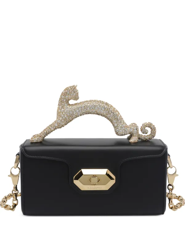 Lanvin Nano Pencil Cat Clutch Bag in Black