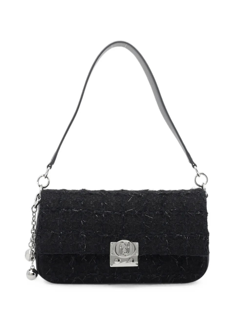 LIU JO bouclé-knit logo-plaque shoulder bag · OS