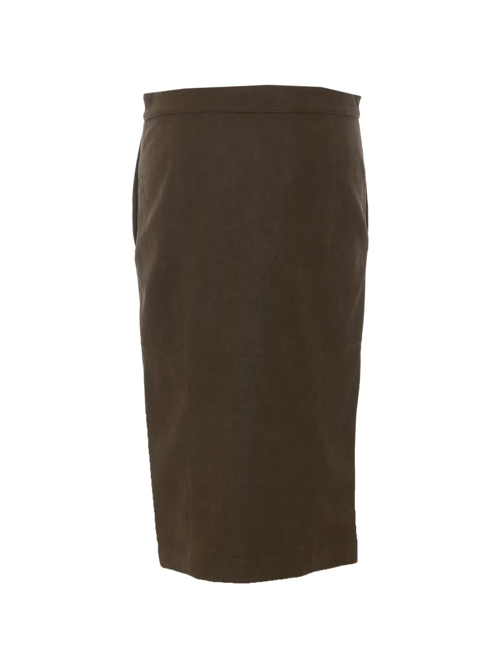 PINKO Leren rok met asymmetrische rits Groen