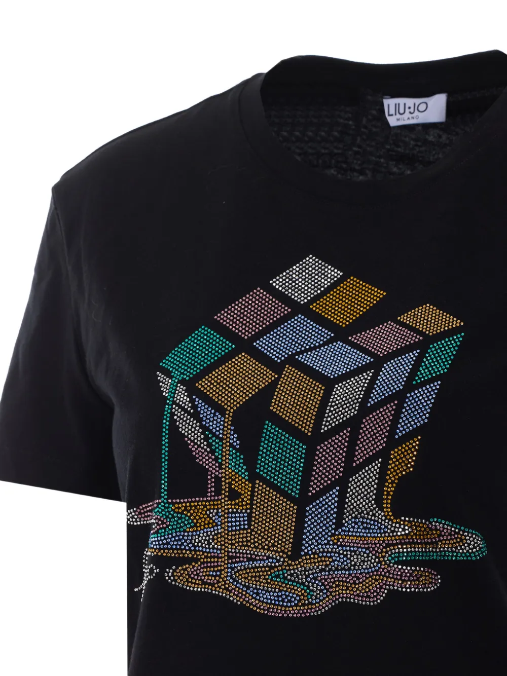 LIU JO T-shirt verfraaid met stras Zwart