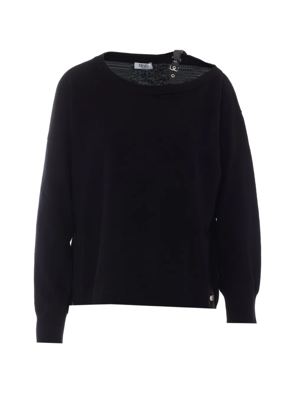 LIU JO strap-detail knitted sweater - Nero