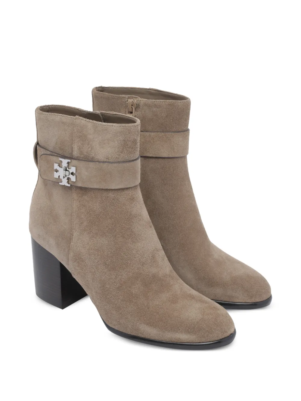 Tory Burch Turnlock suede ankle boots Beige