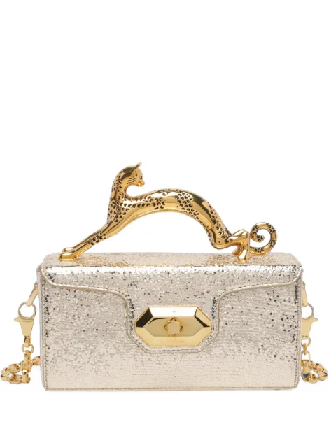Lanvin Pencil Cat Nano bag in crackled metallic leather