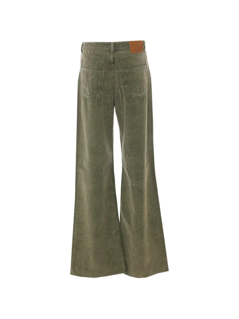 TRUE AVENUE Clara flared ribfluwelen broek Groen