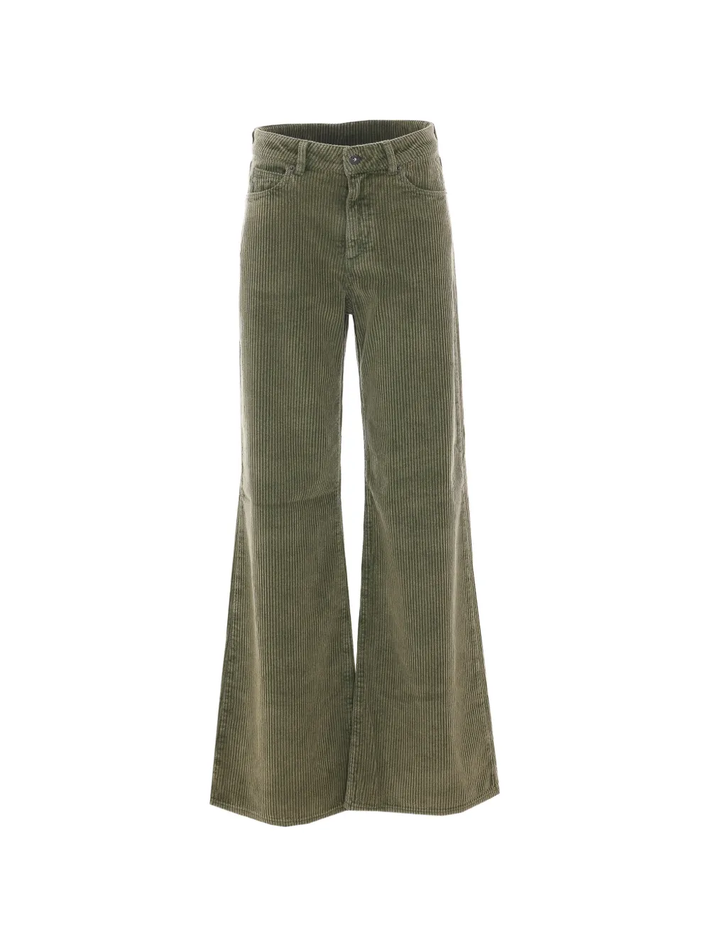 True Avenue Clara Flared Corduroy Trousers In Green