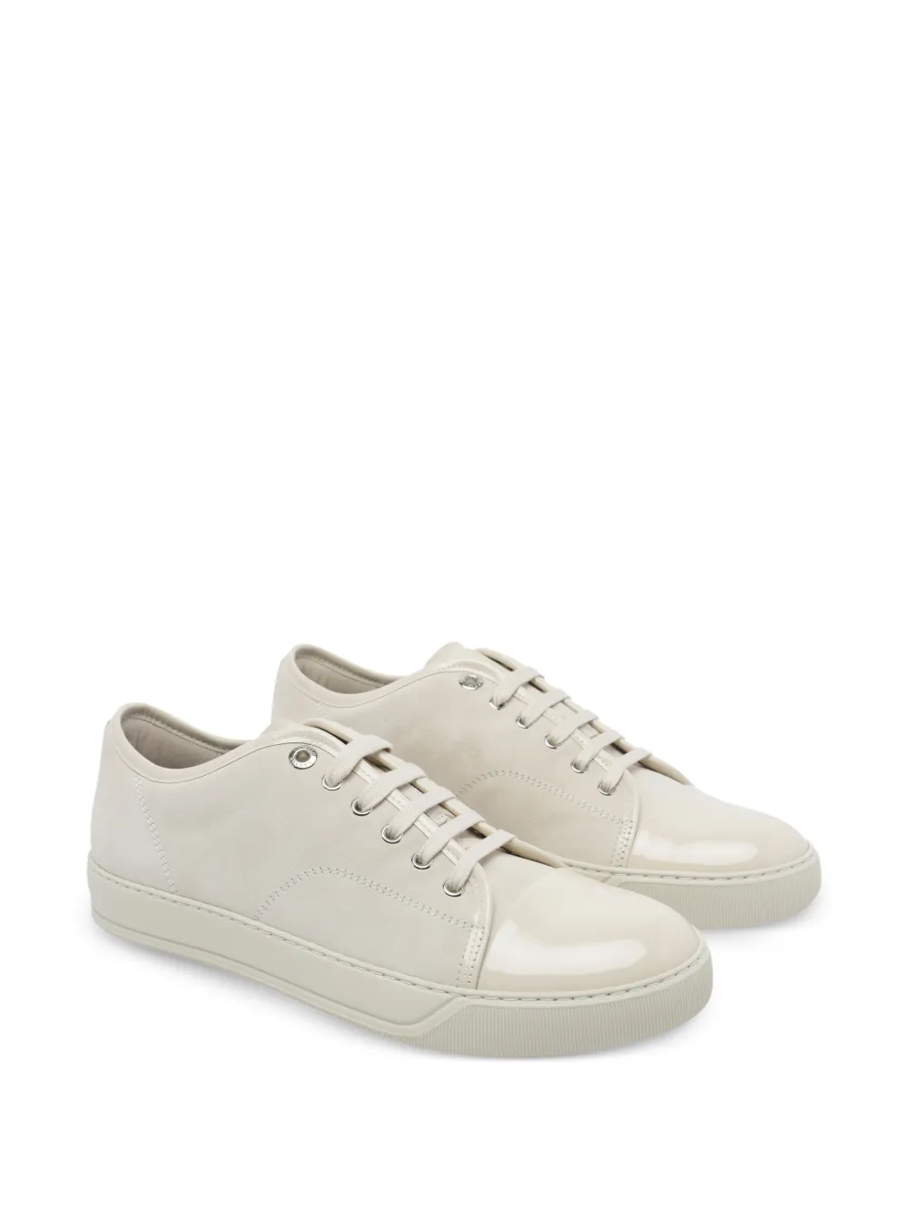 Lanvin DBB1 lakleren en suède sneakers Beige