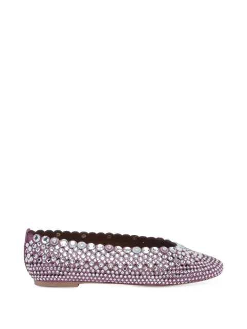 Kurt Geiger London crystal-embellished scalloped ballet flats