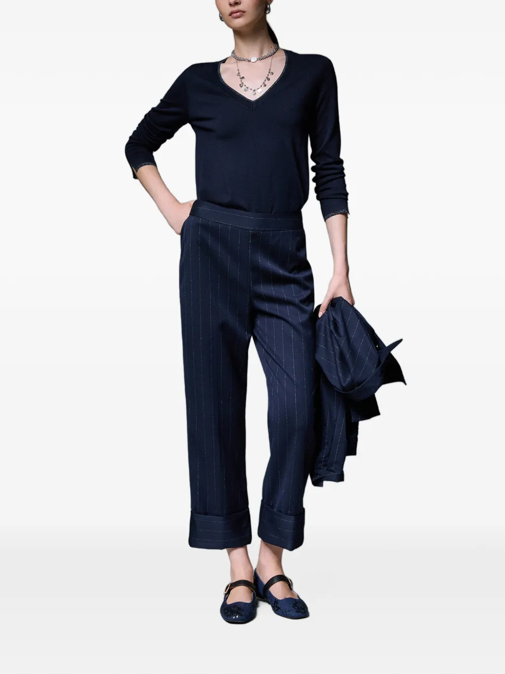 LIU JO pinstripe cigarette trousers - Blu