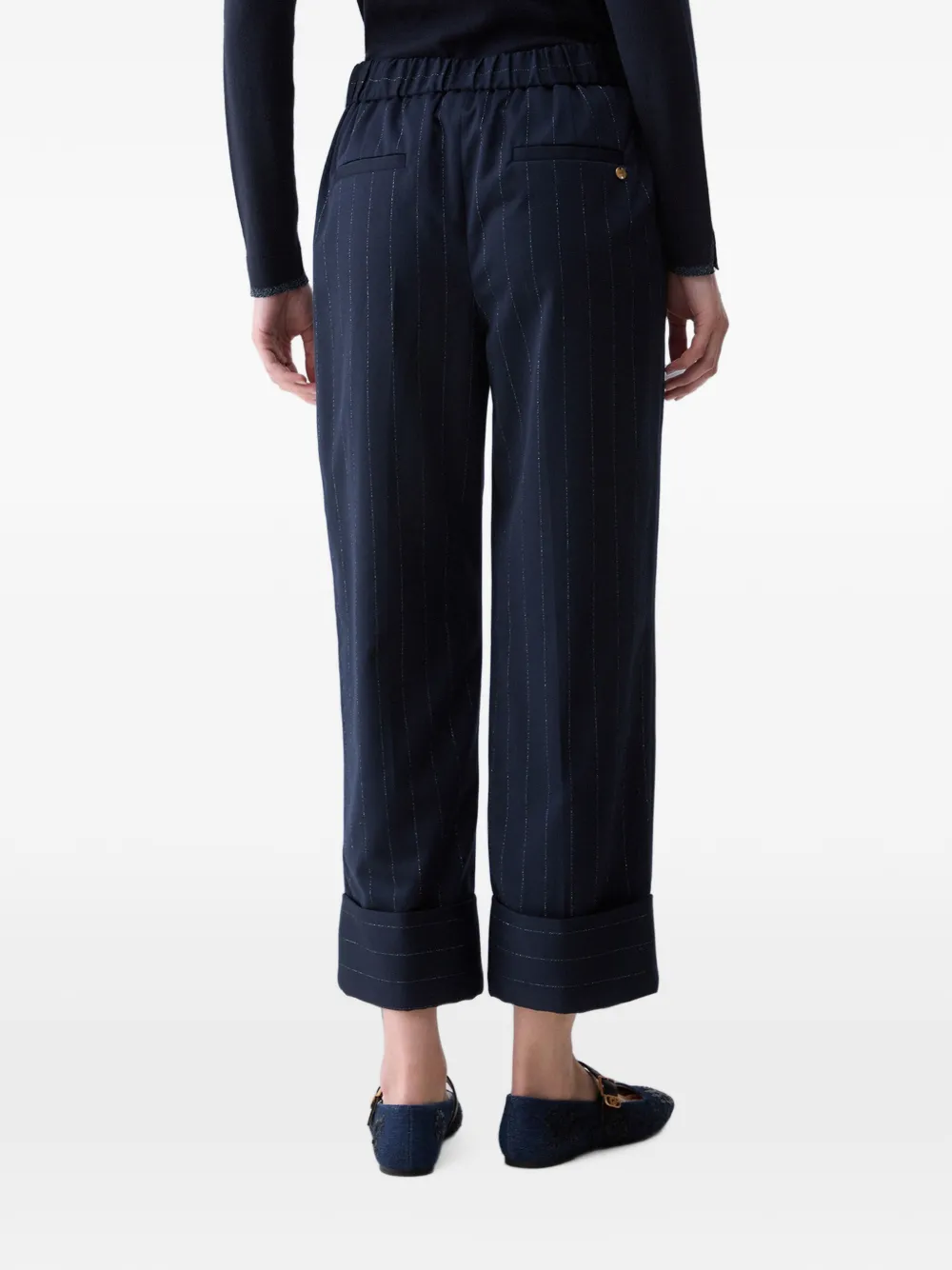 LIU JO Broek met krijtstreep Blauw