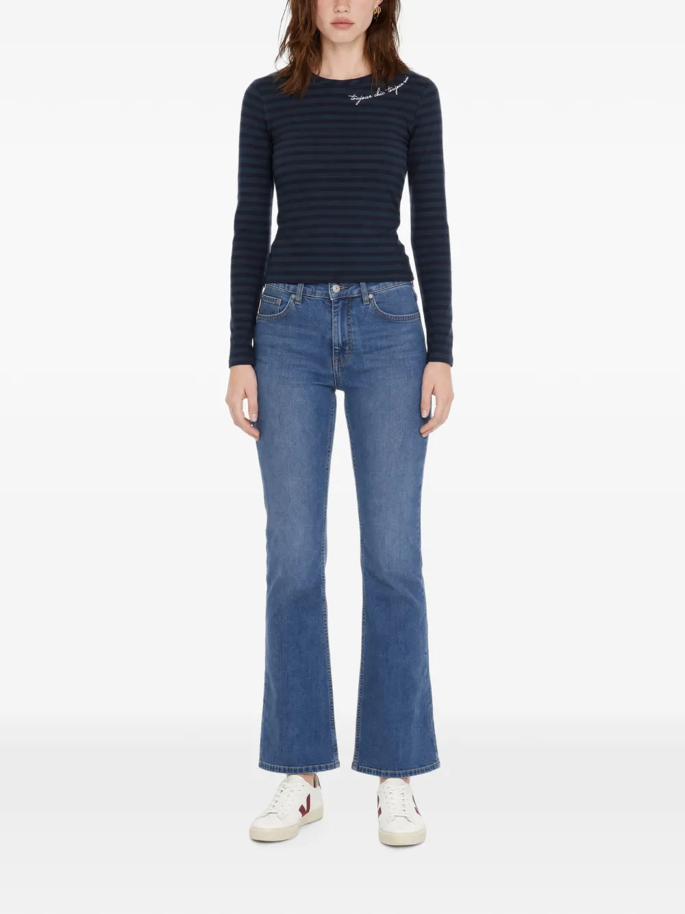 LIU JO Gestreept T-shirt met lange mouwen Blauw