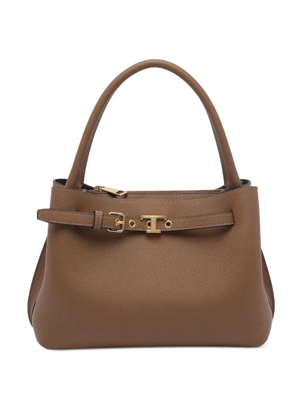 Tod's T Signature handbag in leather mini - Marrone