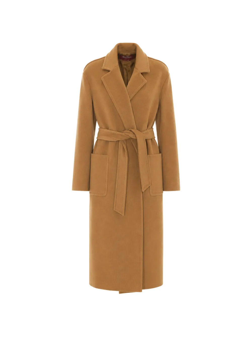 Max Mara belted virgin wool coat - Marrone
