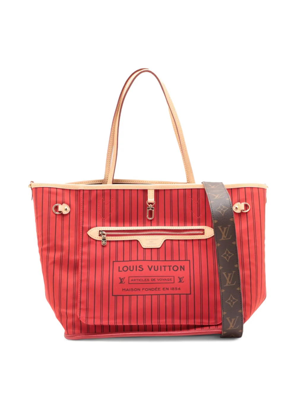 Louis Vuitton Pre-Owned 2021-2026 Monogram Neverfull Bandouliere Inside Out MM satchel - Rosso