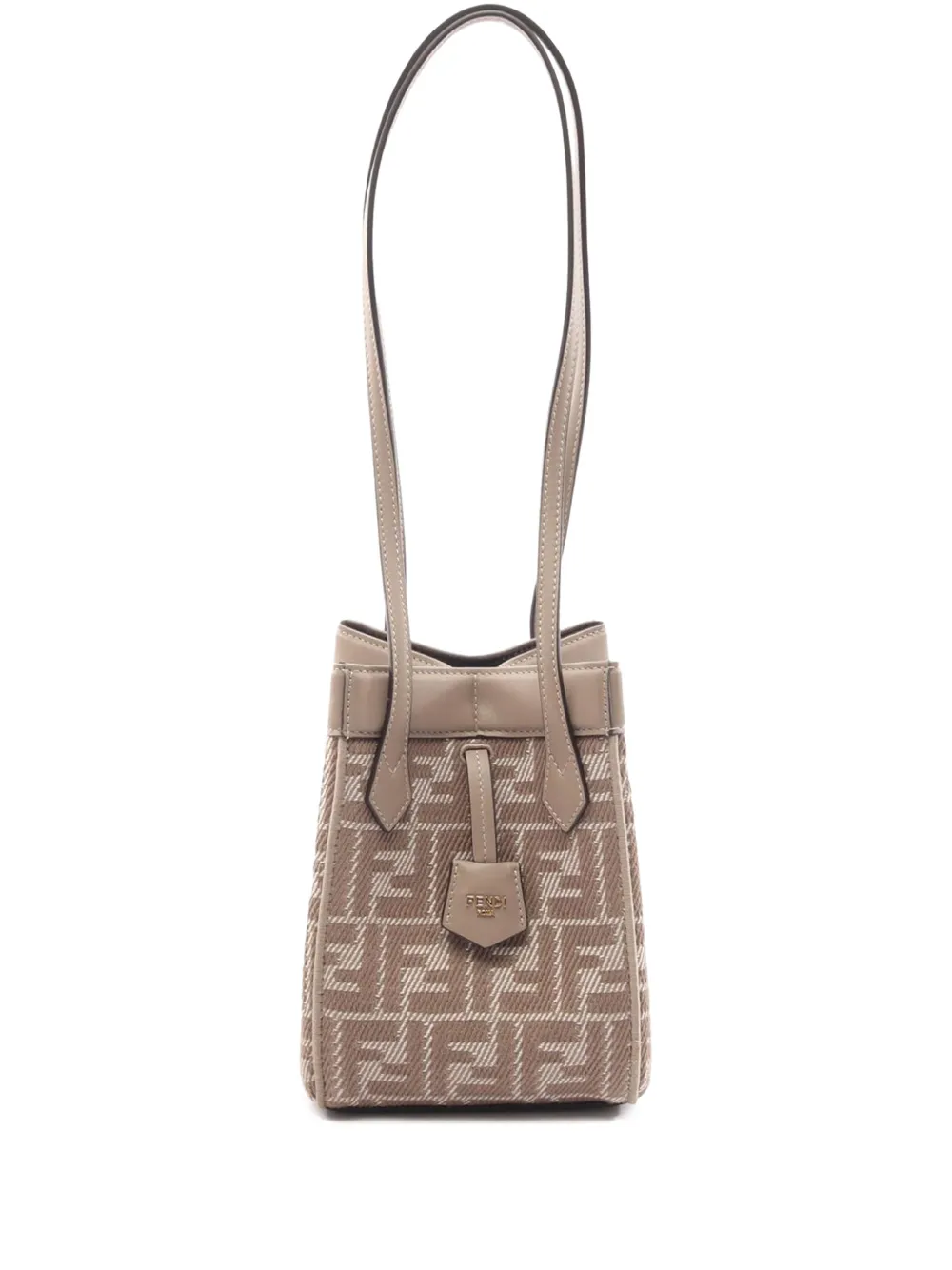 Fendi Pre-Owned Borsa a spalla Origami mini in tela con motivo Zucca 2010-2026 - Toni neutri