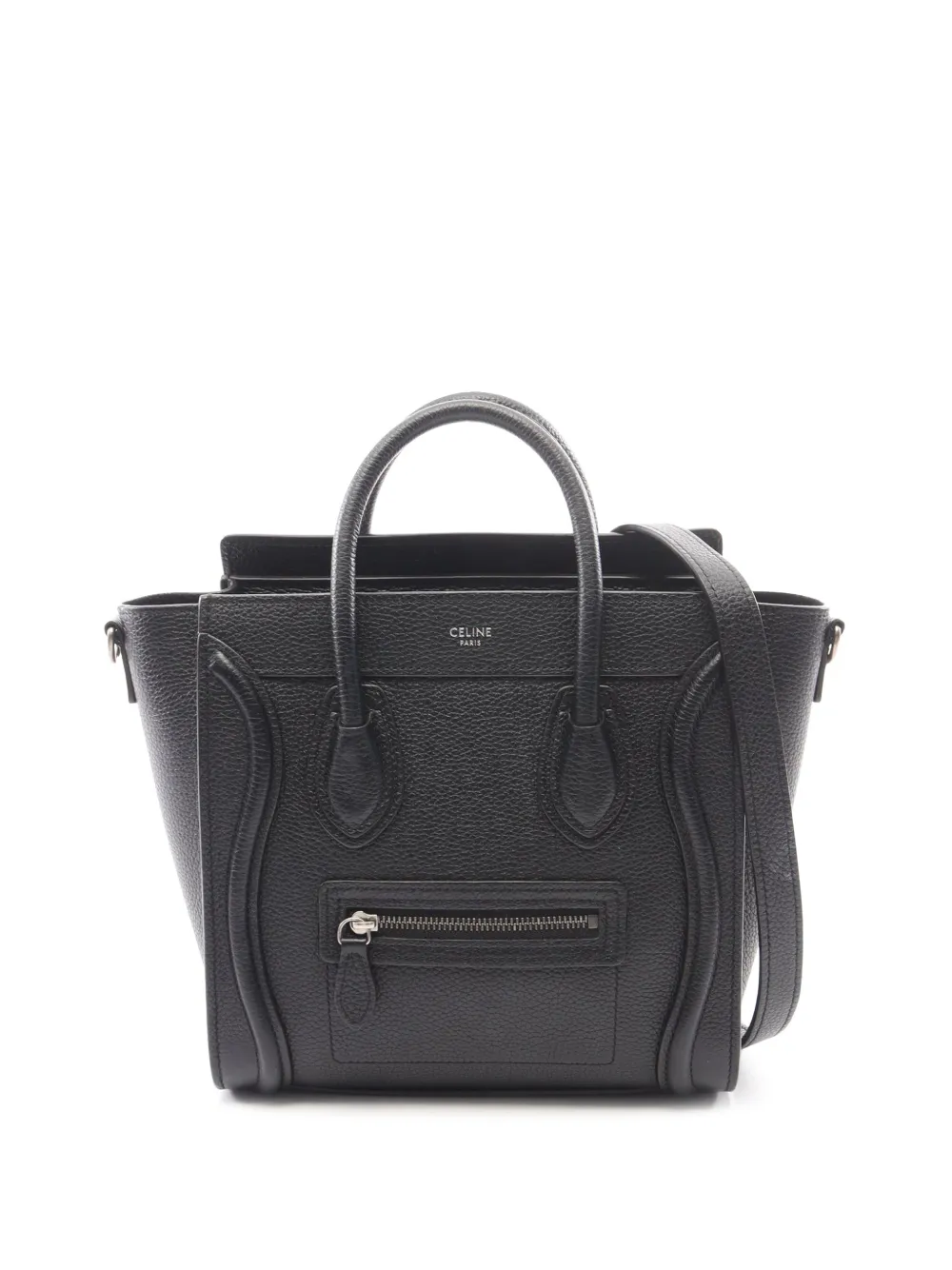 Celine Pre-Owned 2000-2026 Nano Drummed Calfskin Luggage tote bag - Nero
