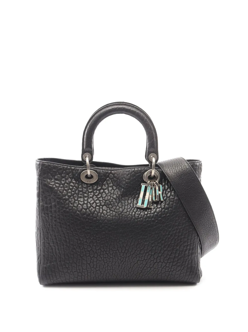 Christian Dior Pre-Owned 2000-2026 Medium Pebbled Calfskin Diorissimo satchel - Nero