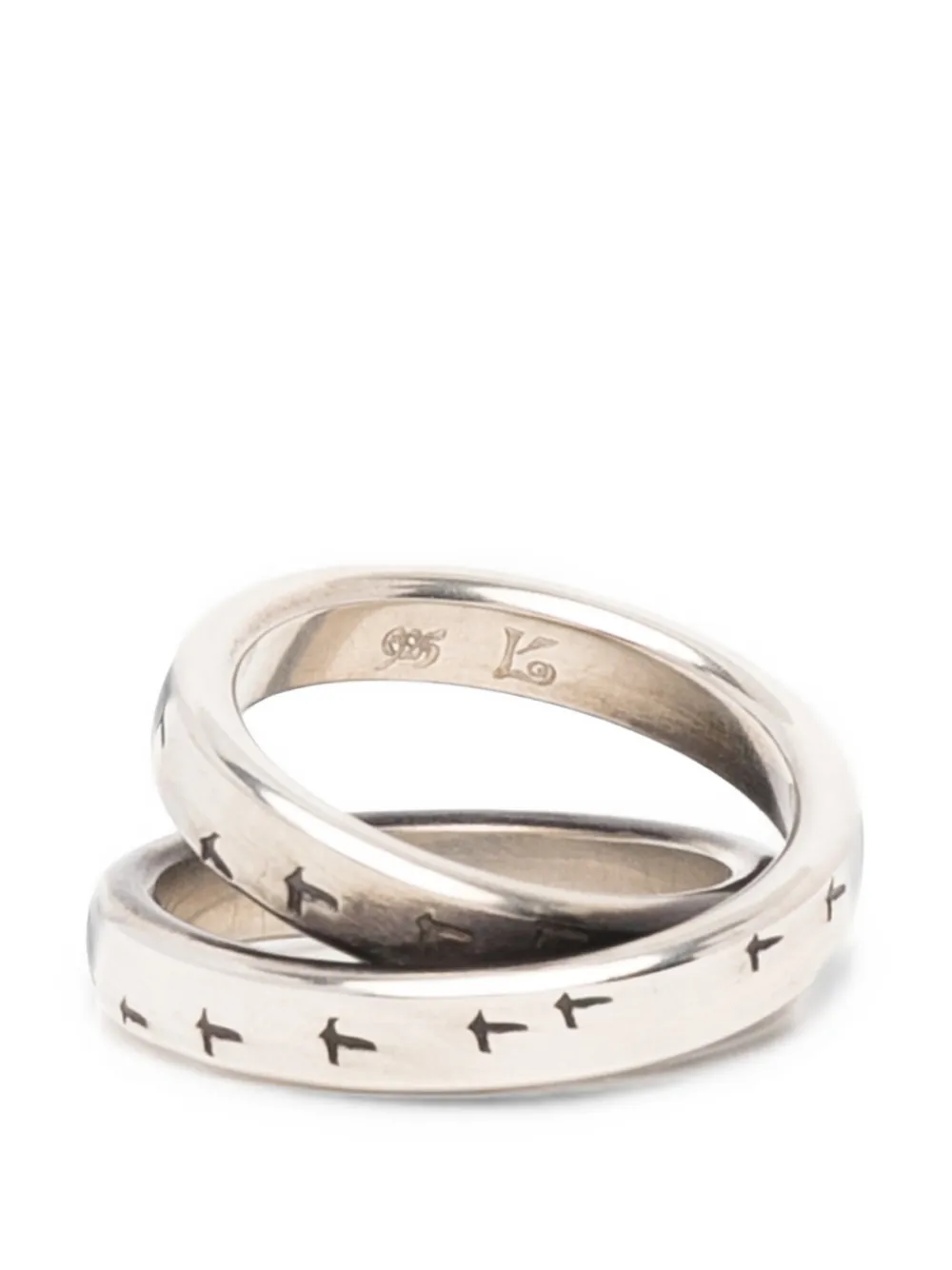 WERKSTATT:MÜNCHEN Bird Fight cross rings - Argento