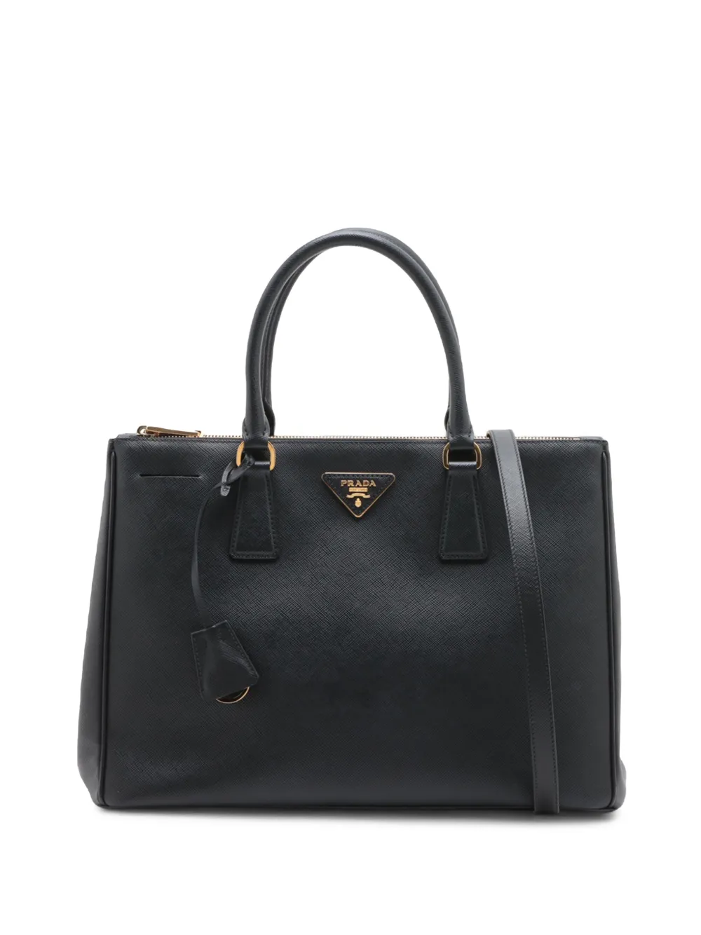 Prada Pre-Owned 2010-2026 Medium Saffiano Lux Galleria Double Zip Tote satchel - Nero