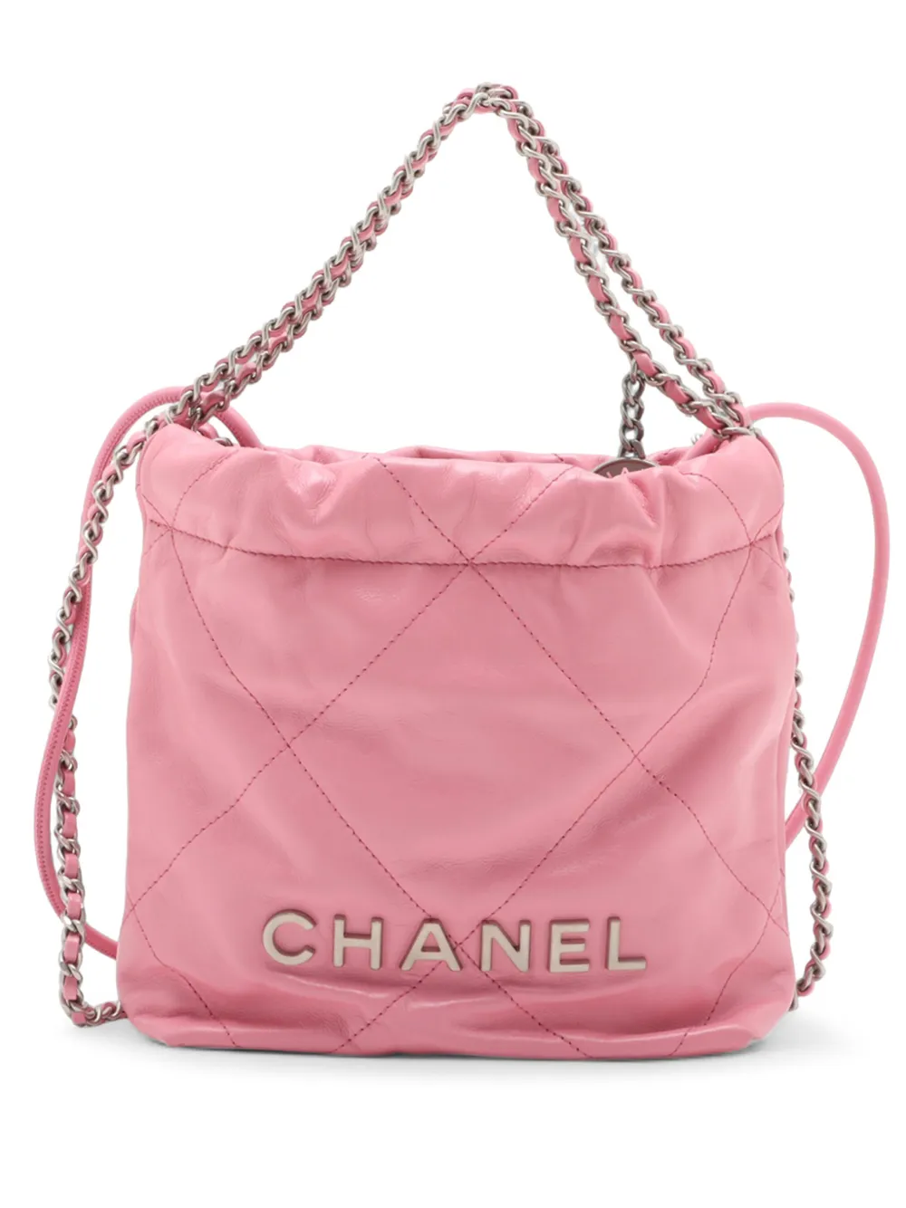 CHANEL Pre-Owned 2021-2026 Mini Shiny Calfskin 22 Handbag satchel - Rosa