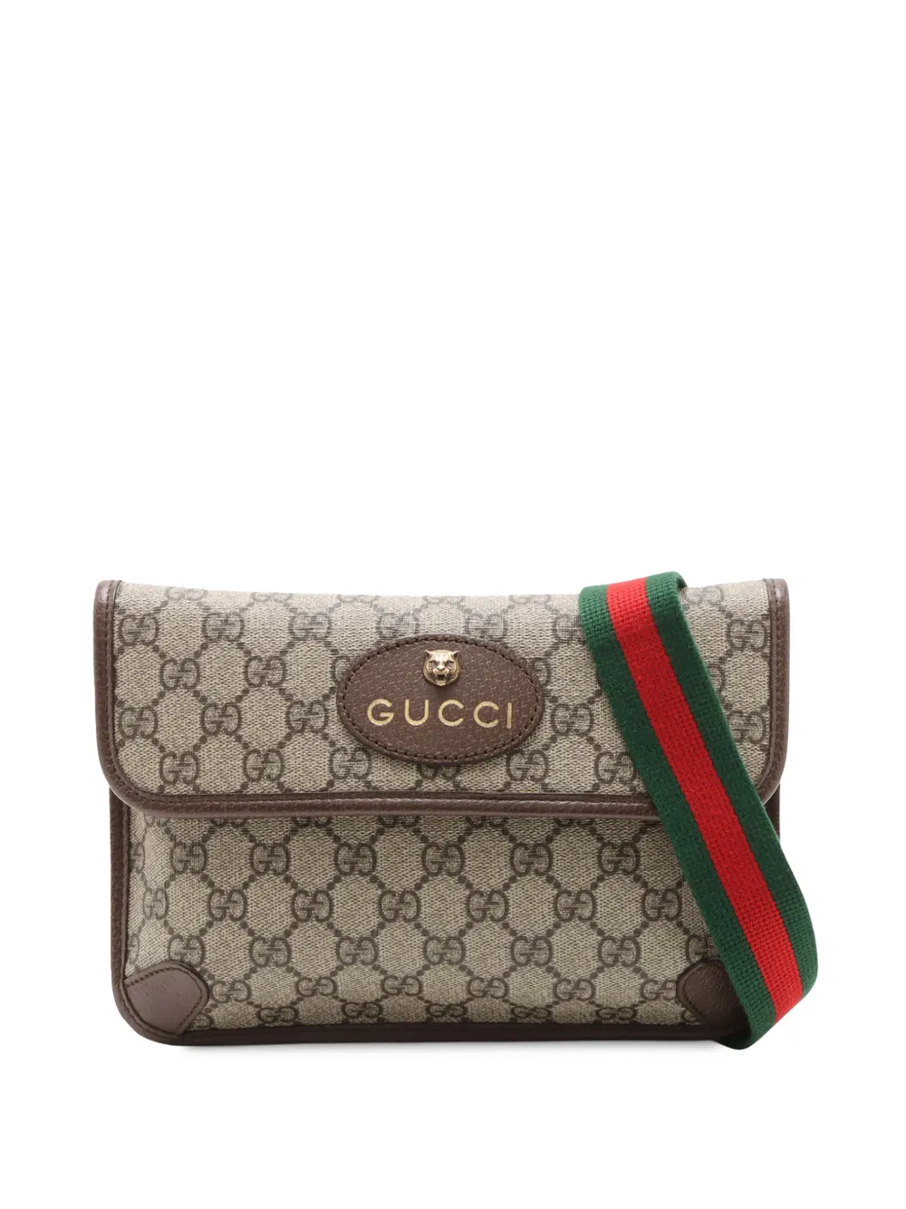 Gucci Pre-Owned Marsupio Neo Vintage in tessuto GG Supreme con decorazione Web 2016-2026 - Toni neutri