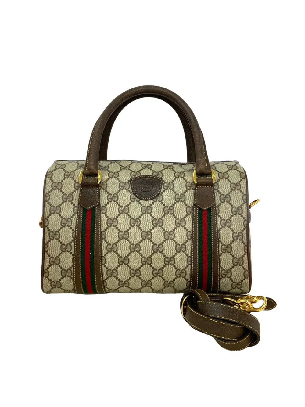 Gucci Pre-Owned Borsa a tracolla in tessuto GG Supreme con decorazione Web XX secolo - Toni neutri