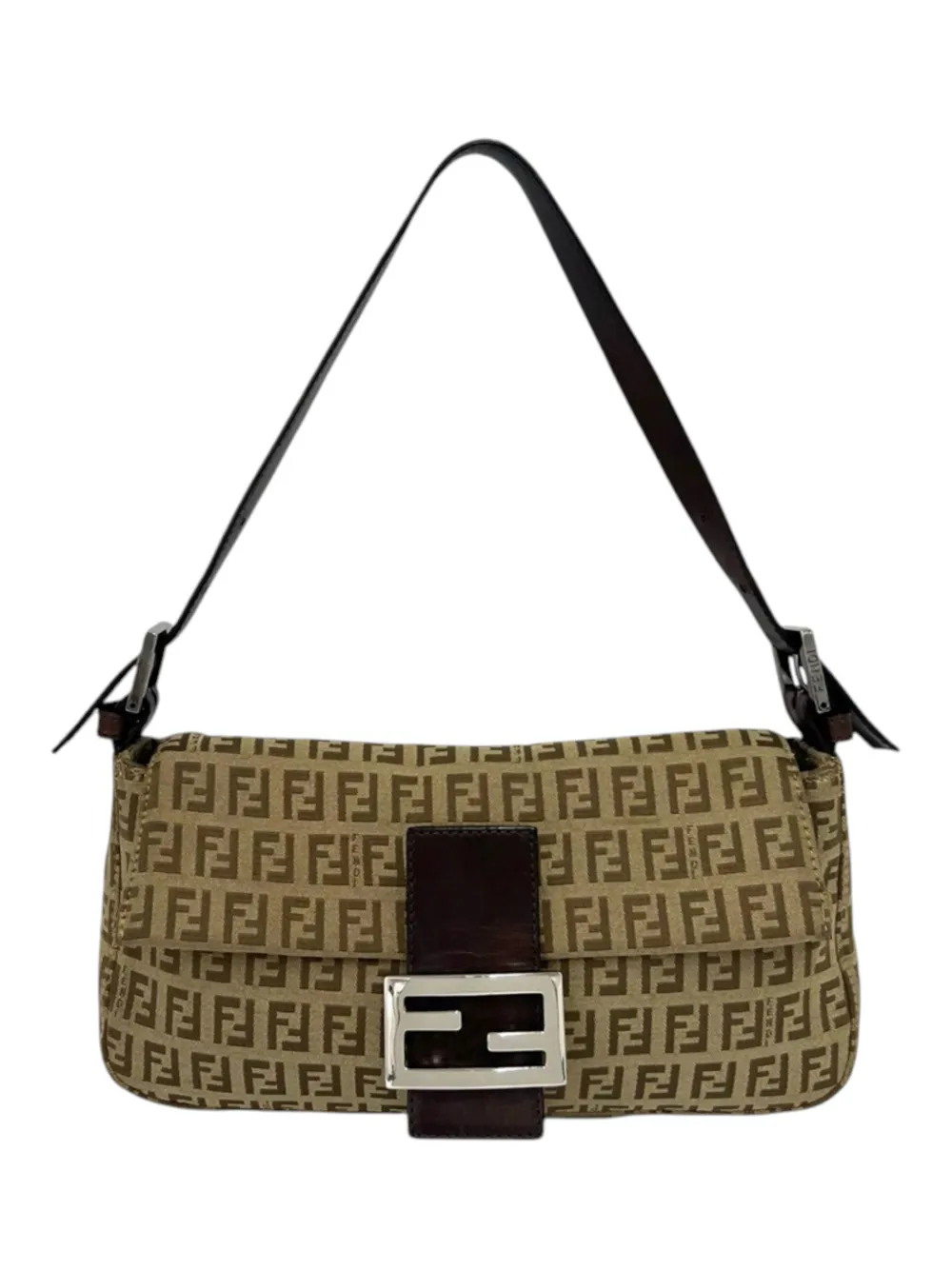 Fendi Pre-Owned 2000-2010 Zucchino Canvas Baguette shoulder bag - Braun