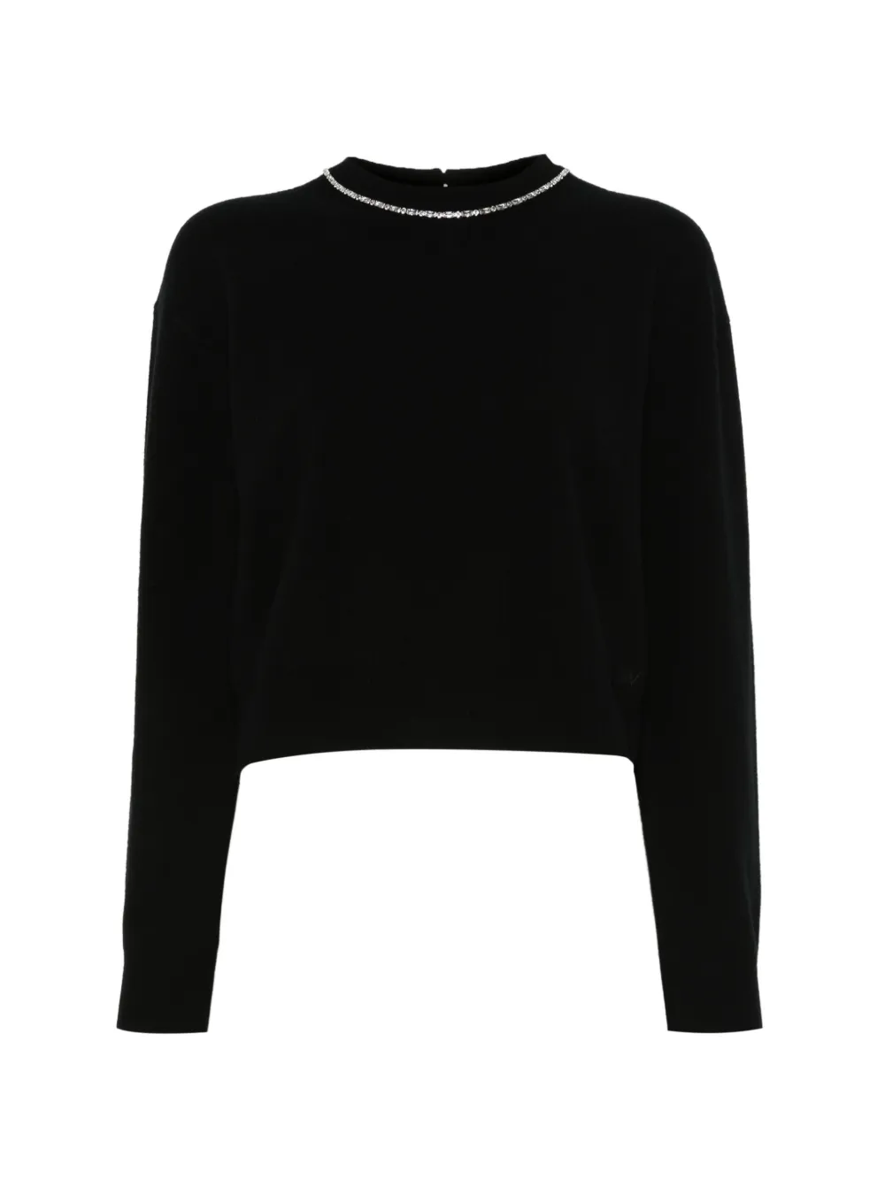 Alexander Wang crystal-embellished crew-neck sweater Zwart