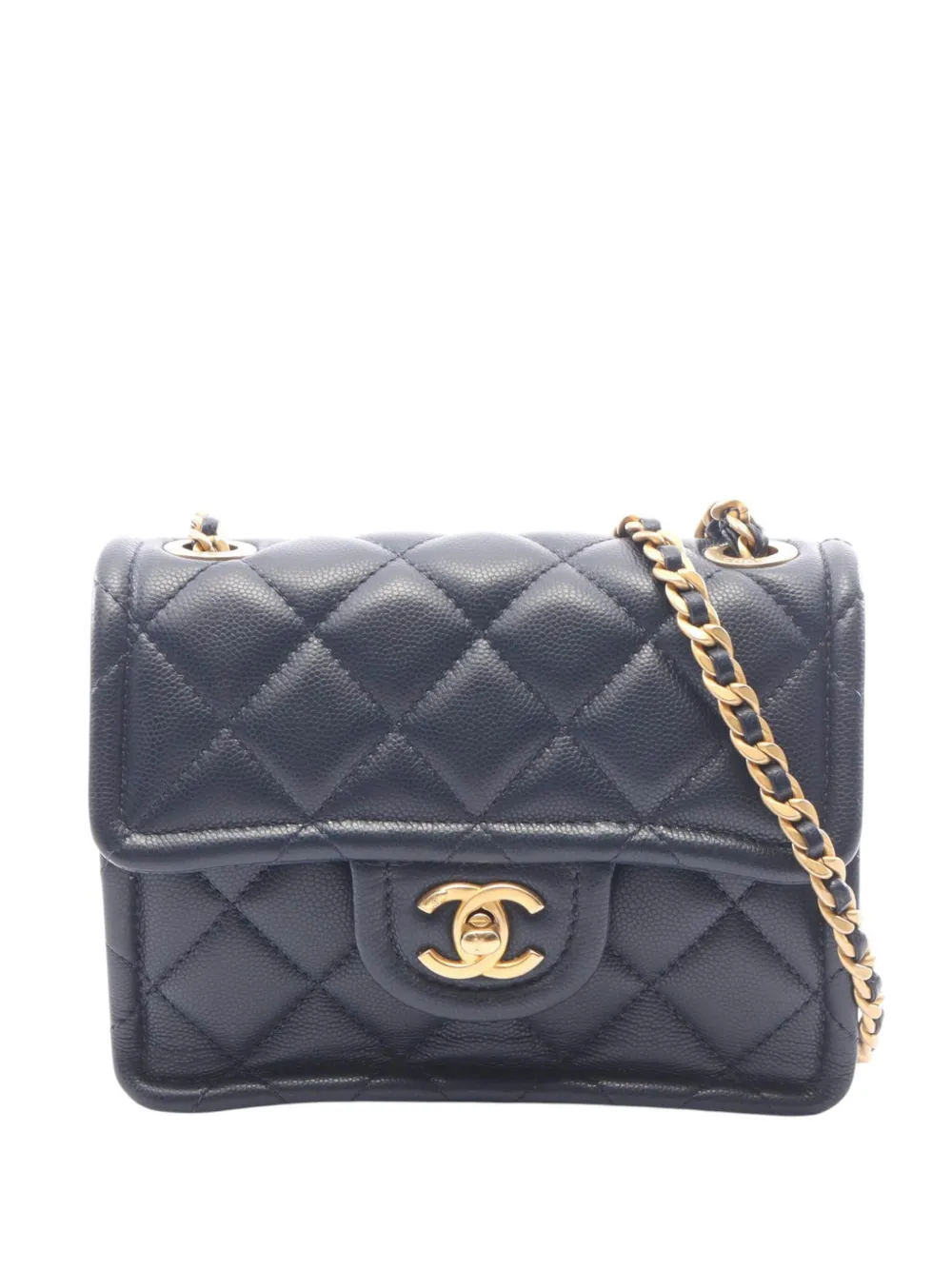 CHANEL Pre-Owned 2021 Mini Quilted Caviar Sweet Flap crossbody bag - Blu