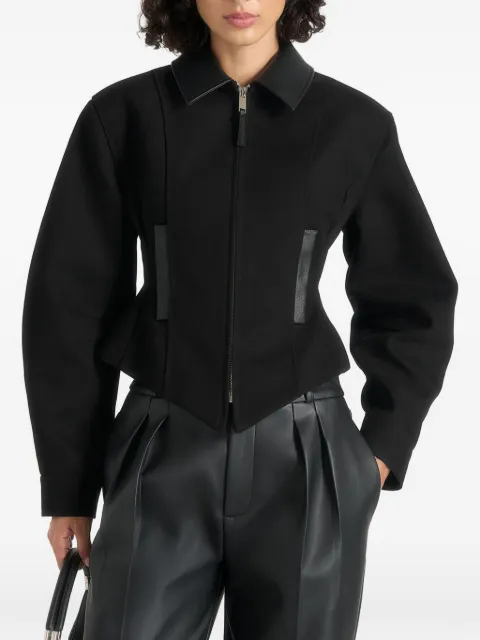 Manière De Voir Sky in black hourglass gabardine jacket