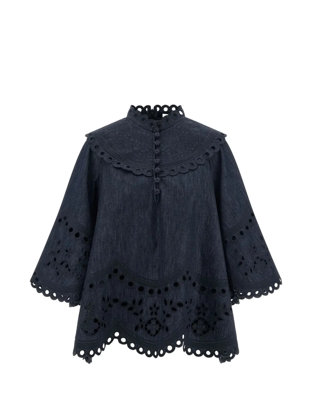 ZIMMERMANN Mahon broderie anglaise denim top - Blu