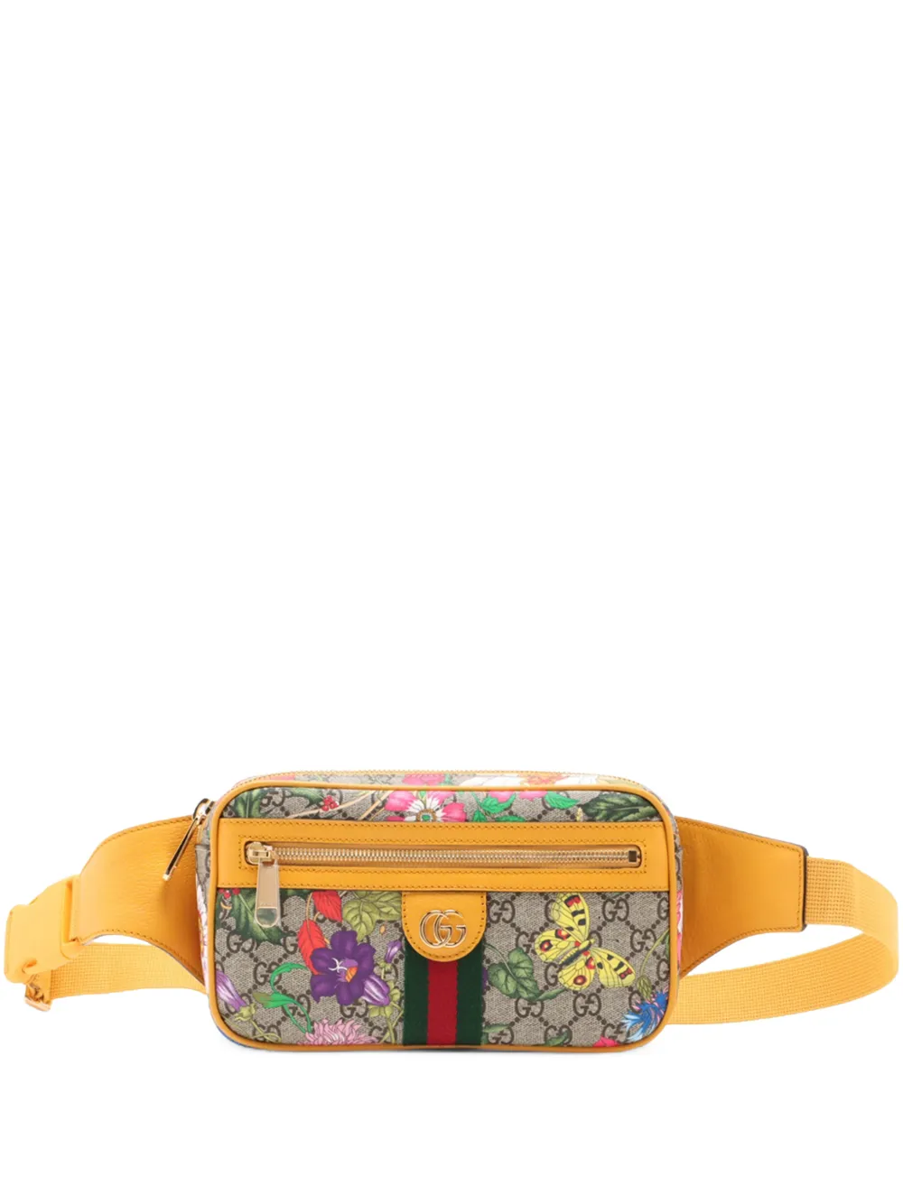 Gucci Pre-Owned Marsupio Ophidia piccolo in tessuto GG Supreme Flora con decorazione Web 2016-2026 - Toni neutri