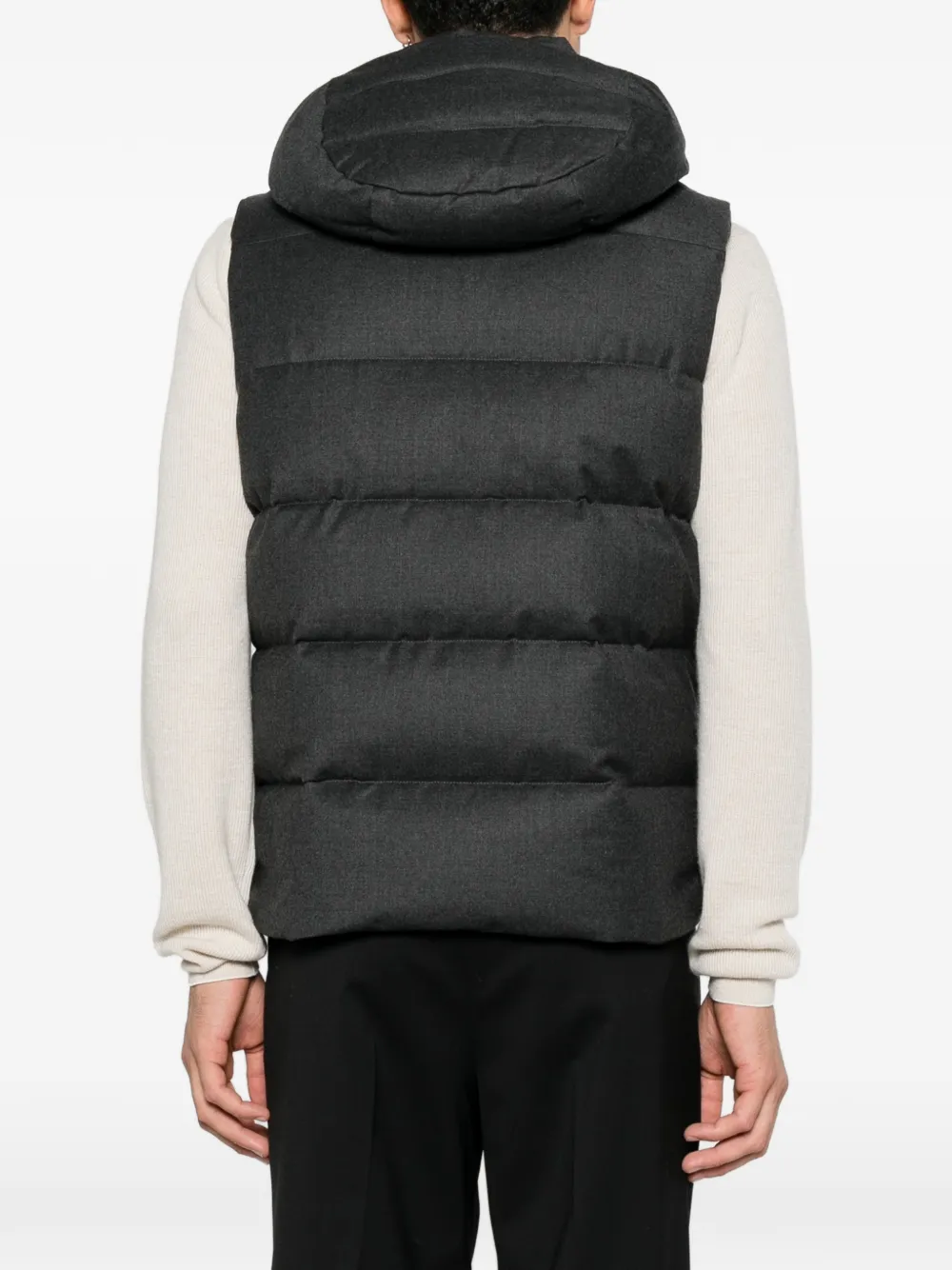 Moorer quilted hooded gilet Grijs