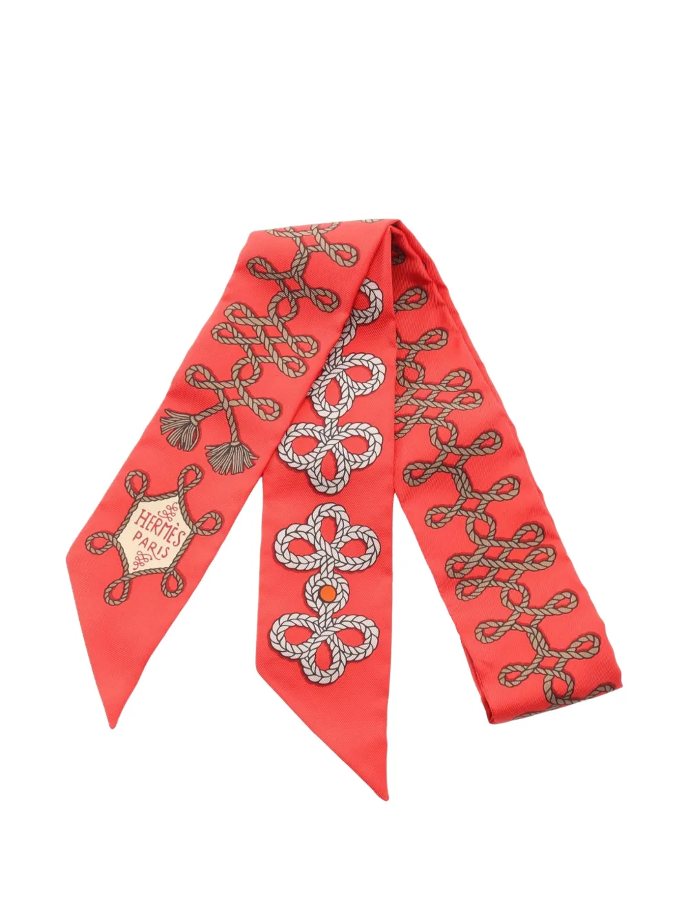 Hermès Pre-Owned 2020s Galons Et Brandebourgs ribbon scarf - Rosso