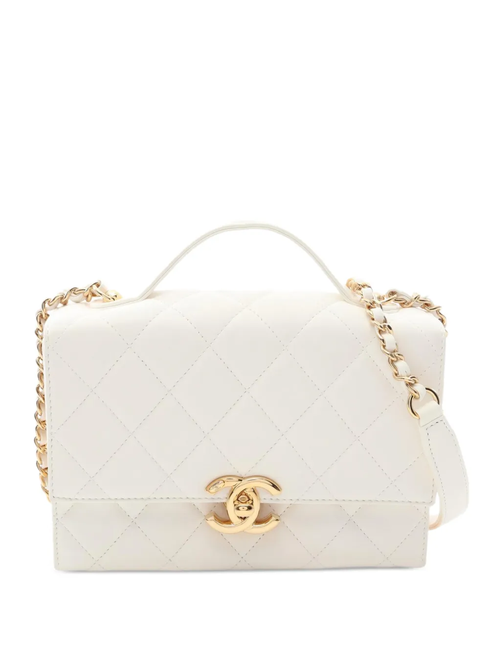 CHANEL Pre-Owned 2021 Matelassé mini bag - Toni neutri