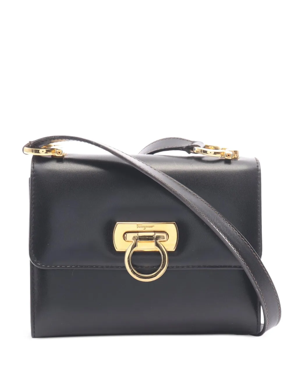 Ferragamo Pre-Owned sac porté épaule Gancini (années 2000) - Noir Ferragamo Pre-Owned sac porté épaule Gancini (années 2000) - Noir