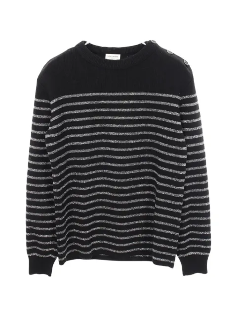 Saint Laurent Pre-Owned 2010s gestreifter Pullover mit Knöpfen