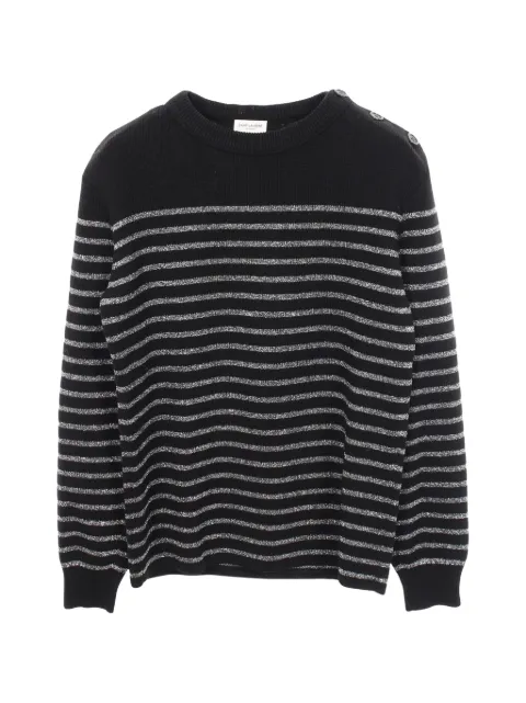 Saint Laurent Pre-Owned 2010s striped shoulder-button sweater