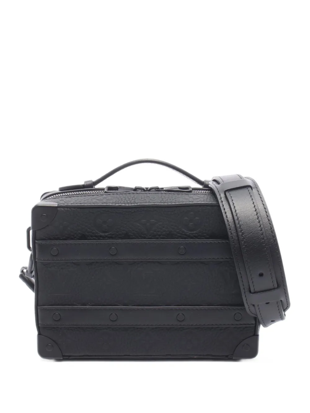Pre-owned Louis Vuitton 2021s Trunk Monogram Taurillon Tote Bag In Black