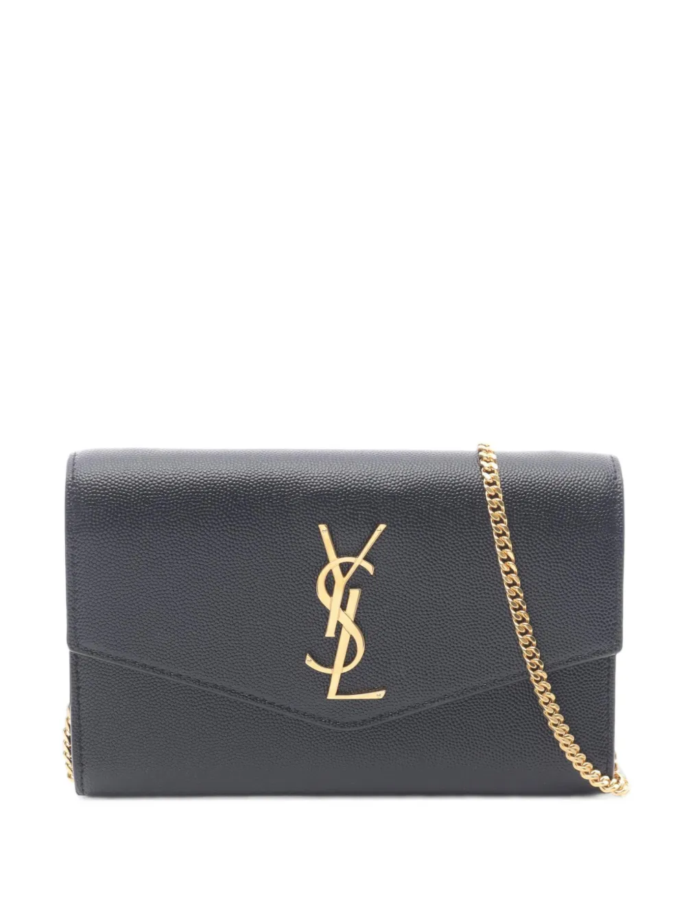 Saint Laurent Pre-Owned Borsa Uptown mini con placca logo - Nero