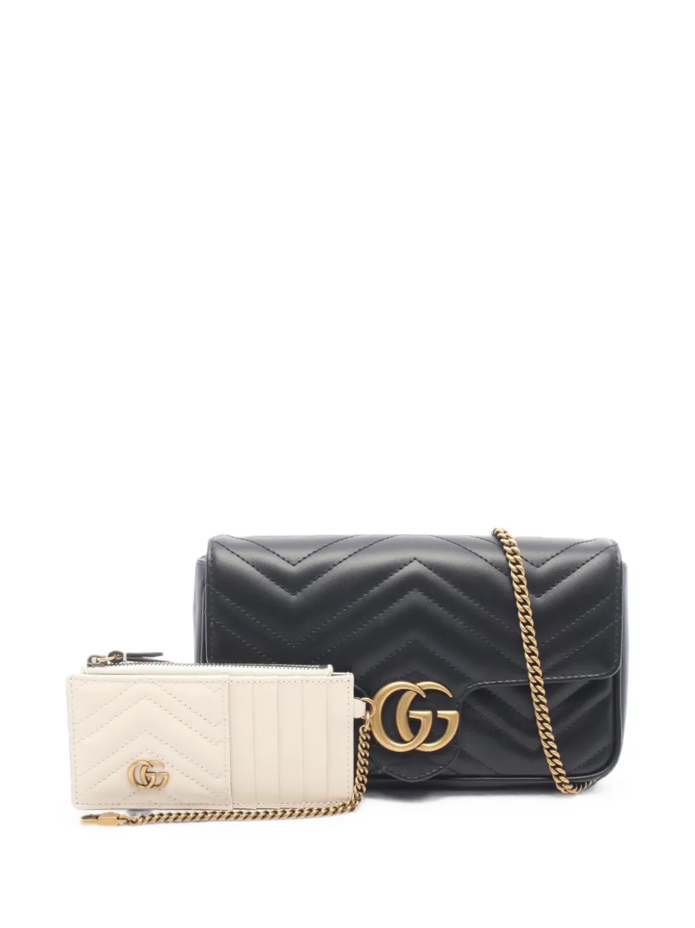 Gucci Pre-Owned GG Marmont chain shoulder bag - Nero