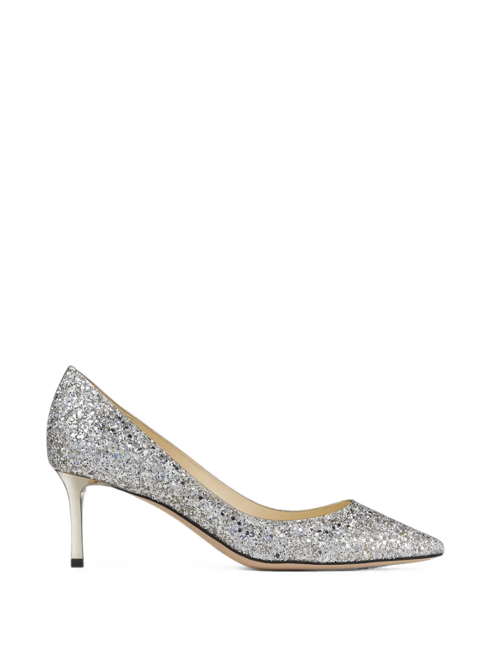 Jimmy Choo Romy glitter-effect pumps Zilver