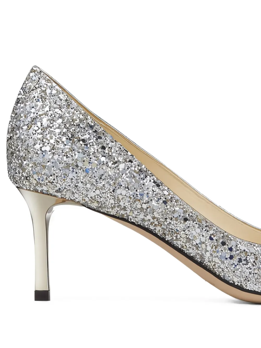 Jimmy Choo Romy glitter-effect pumps Zilver