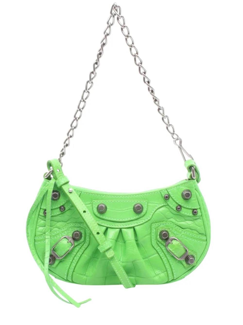 Balenciaga Pre-Owned Borsa a tracolla Motocross Le Cagole mini in pelle di agnello 2018-2026 - Verde