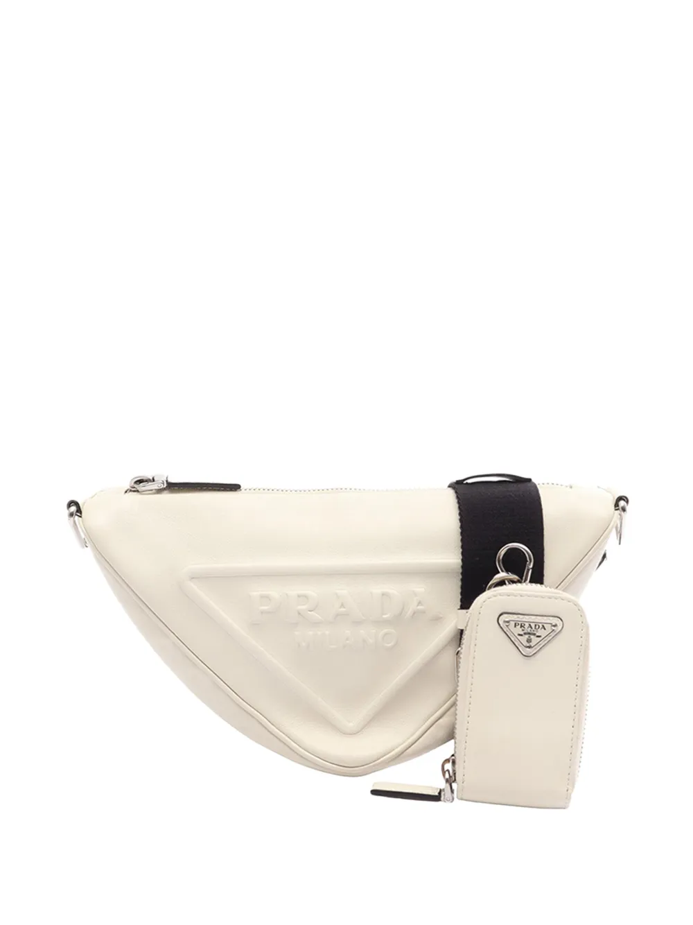 Prada Pre-Owned 2013-2026 Glace Lux Triangle crossbody bag - Bianco