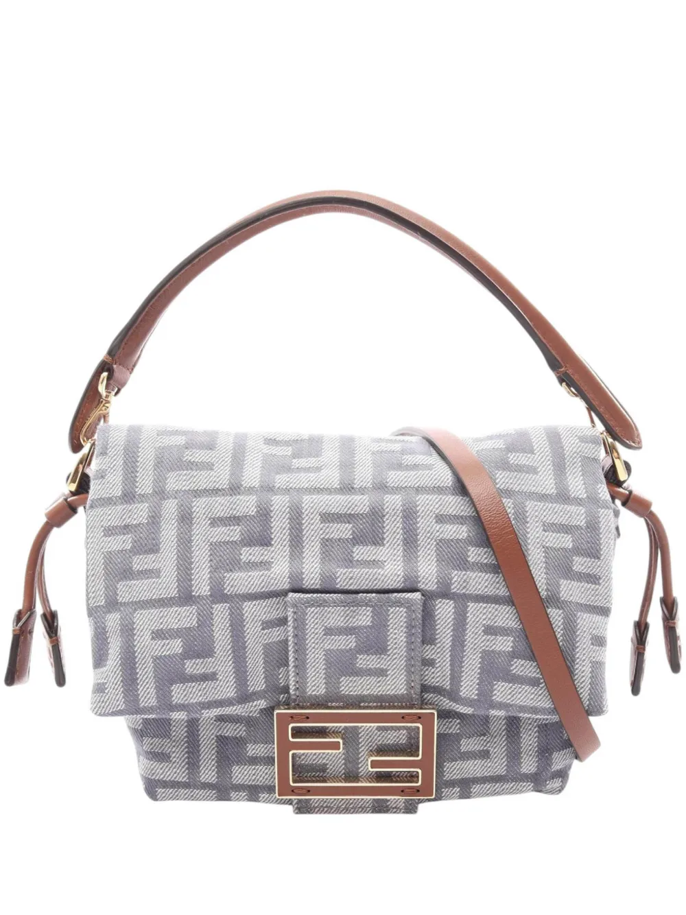 Fendi Pre-Owned 2010-2026 Zucca Canvas Mamma Baguette satchel - Blu