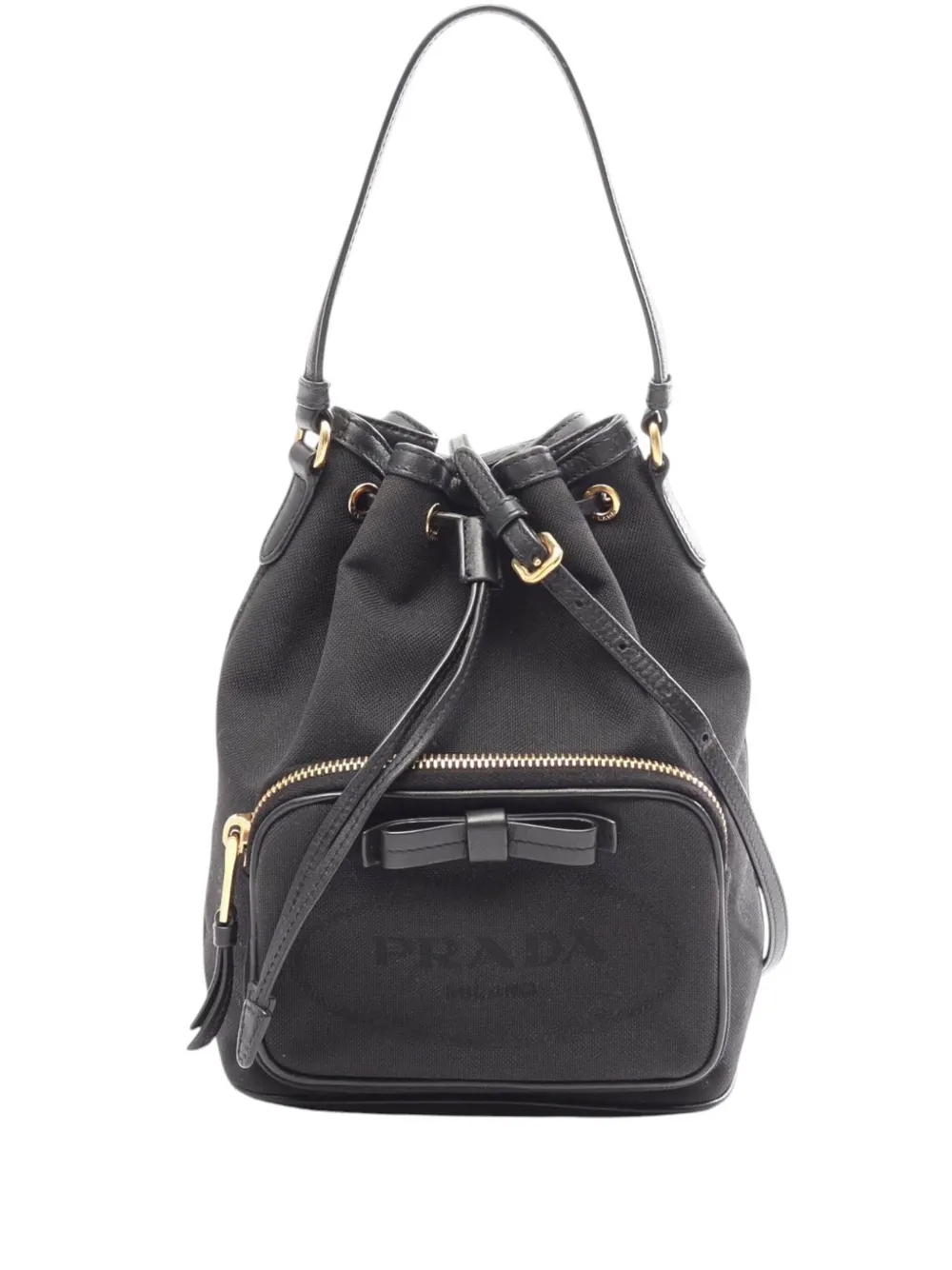 Prada Pre-Owned 2010-2026 Canapa Logo Duet bucket bag - Nero